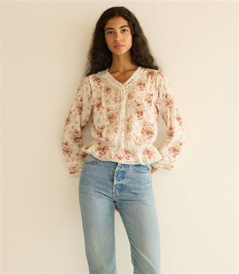 Hillock Top - Ivory Lantana Floral | DÔEN