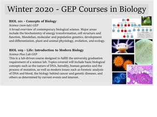 Winter GEP Science & Science w/ Lab Courses - News - Department of ...