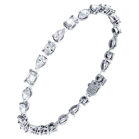 Diamond Tennis Bracelet with Mixed Shape Diamonds For Sale at 1stDibs ...