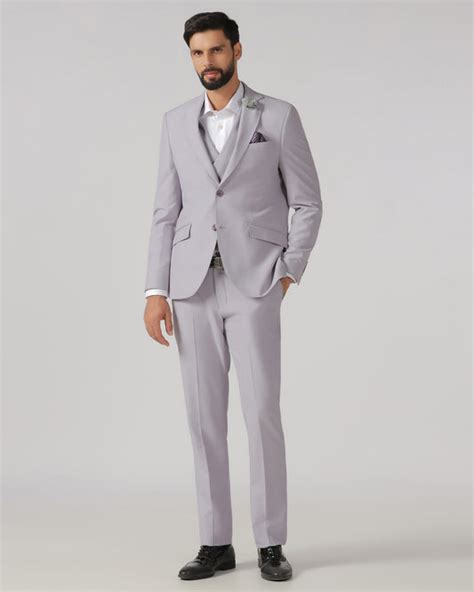 Buy Lavender Three Piece Textured Suit Online at Blackberrys
