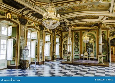 Hall of Ambassadors in the Queluz National Palace Stock Photo - Image ...