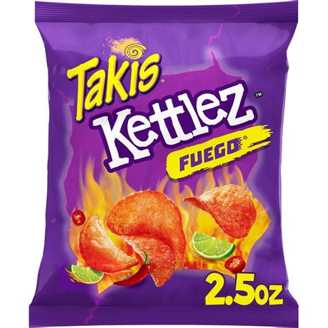 Takis Fuego Kettlez 2.5 oz, Hot Chili Pepper & Lime Flavored Spicy ...