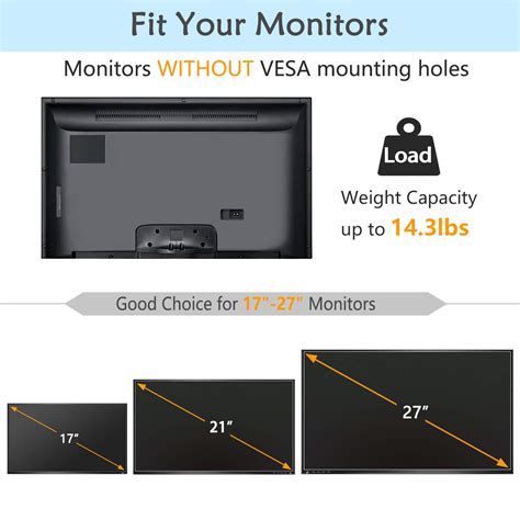 HUANUO Universal VESA Mount Adapter Kit, Non-VESA Adapter for 17 to 27 ...