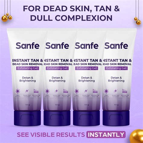 Sanfe Instant Tan & Dead Skin Removal Exfoliating Gel (Pack of 4)