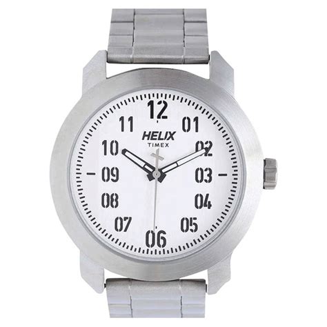 Helix Analog White Dial Stainless Steel Strap – Zimson Watch Store