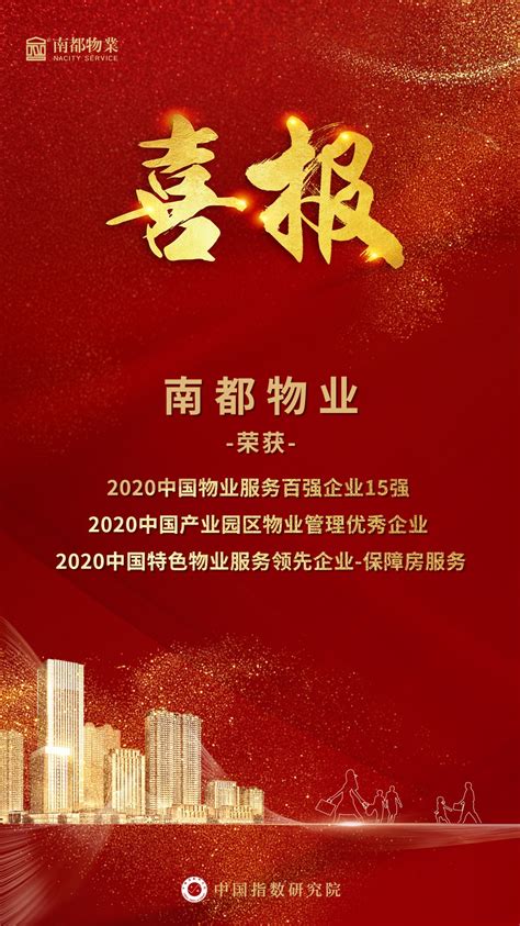 南都物业-笃定前行 | 南都物业荣膺2020物业服务百强企业15强，产业园区物业管理、保障房服务获认可