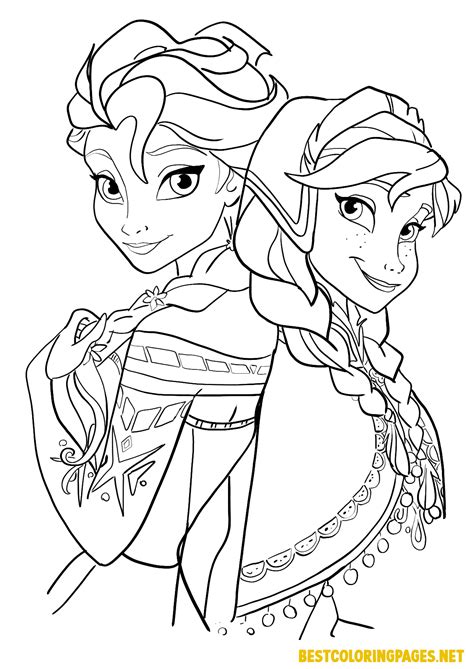 Frozen Coloring Pages Elsa And Anna