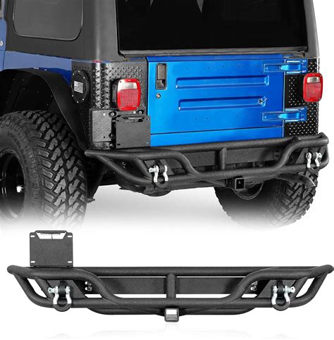 Amazon.com: Hooke Road Tubular Rear Bumper for Jeep Wrangler TJ 1997 1998 1999 2000 2001 2002 ...