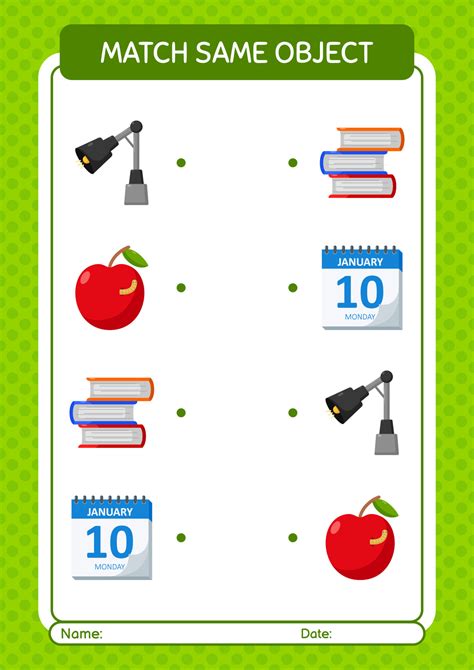 Match with same object game summer icon. worksheet for preschool kids ...