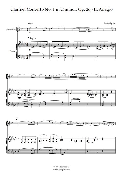 Clarinet Concerto No. 1 in C minor (클라리넷 협주곡 No. 1 다단조), Op. 26 - II ...