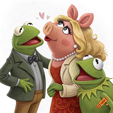 Kermit and Miss Piggy Distracted Boyfriend meme recreation on Craiyon