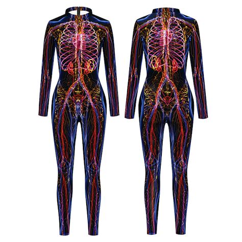 Zentai Suits Catsuit Skin Suit Skeleton Skull Carnival Costume Full ...