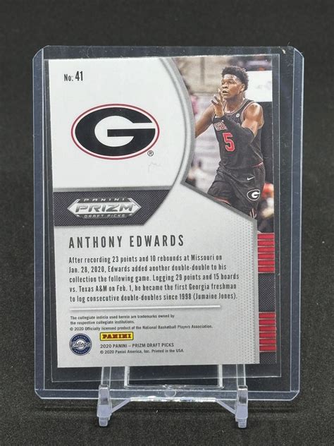 ANTHONY EDWARDS ROOKIE RC GEORGIA BULLDOGS 2020 PANINI PRIZM DRAFT ...
