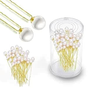 Buy TEMPERIA (24pcs) Pearl U Pins Hair Accessories for Women & Girls ...