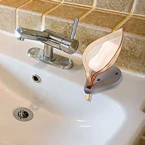 2Pcs Plastic Leaf Shape Soap Box - Self Draining Soap Holder with ...