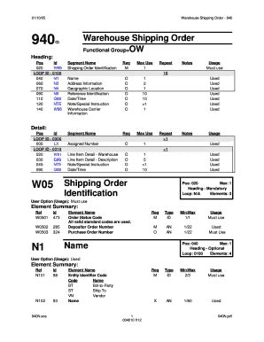 Edi 940 - Fill Online, Printable, Fillable, Blank | pdfFiller