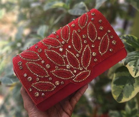 Heavy bead and diamond work Flap clutch – Crafty Clutchz - The Handmade ...