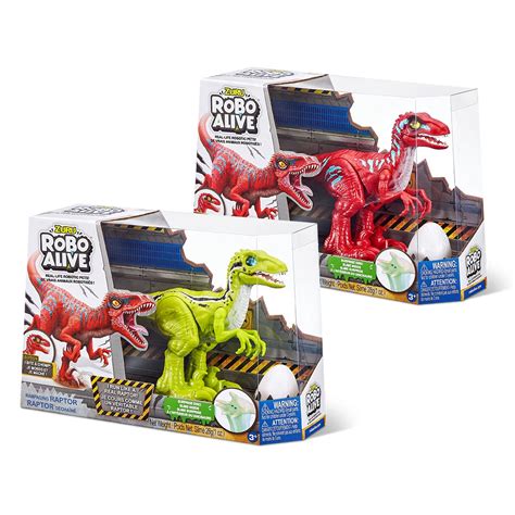 Buy Robo Alive Robotic Dinosaur Toys (2 Sets) Green Raptor + Red Raptor ...