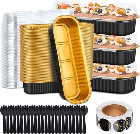 QUIETART 100Pack Aluminum Foil Mini Loaf Pans With Lids, 6.8 Oz ...