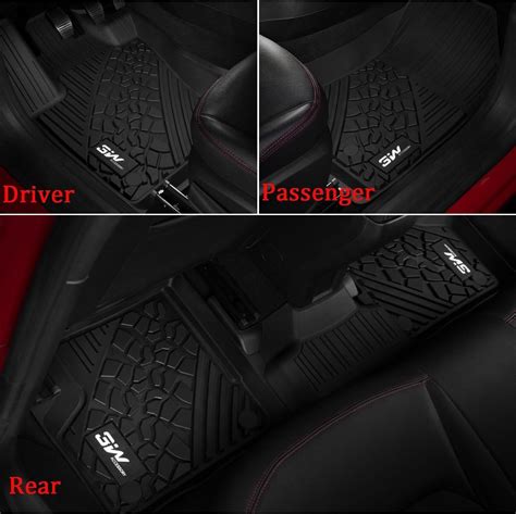3W Floor Mats for Jeep Renegade 2015-2024 All Weather Custom Fit TPE ...