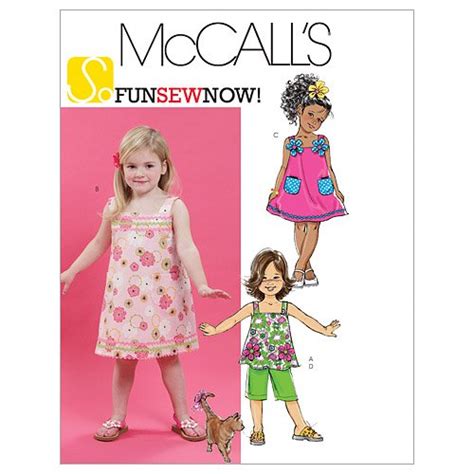 McCall's Patterns M6061 Children's/Girls' Top, Dresses and Pants, Size ...