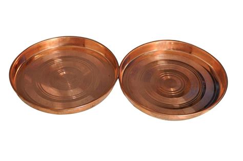 Buy Nutristar Pure Copper Plates for Dinner 2 Plates Set Plate Diameter ...