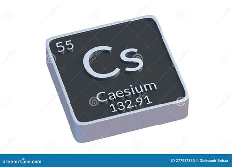 Caesium, 3D Rendering Of Symbols Of The Elements Of The Periodic Table, Atomic Number, Atomic ... - Cäsium Element
