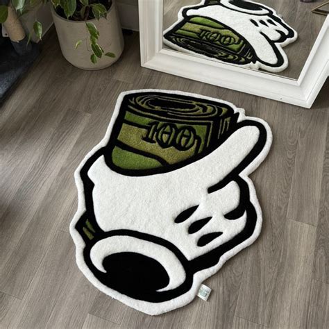 Mickey Hands Money Rug | Rug | Mickey Mouse Rug – Santa Bling