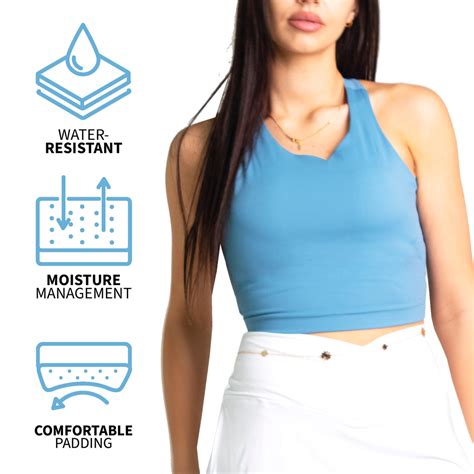 Runner Island Womens Light Blue Run to Swim Sports Bra Tank Top ...