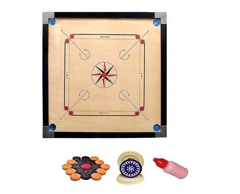 Buy Generic Carrom Board with Stickers Coins Striker and Powder Pack ...