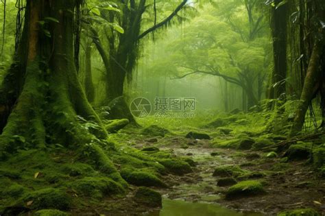 潮湿的森林和树木高清图片下载-正版图片600277092-摄图网