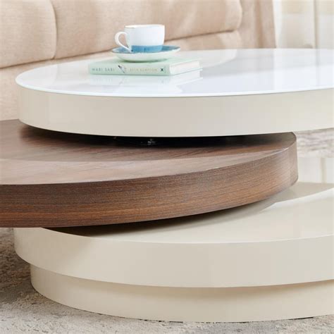 Buy Denver Swivel Tempered Glass Top Coffee Table - White from Home ...