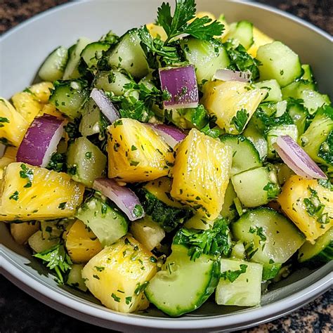 Pineapple Cucumber Salad 4 Servings Easy Delicious