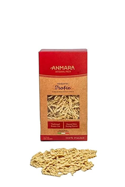 Anmara Artisanal Pasta, Organic Trofie (Hard Durum Wheat) Pasta (500 g ...