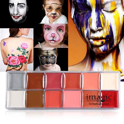 Buy Tattoo Painting,2 Types IMAGIC 12 Colors Face Body Flash Tattoo Oil ...