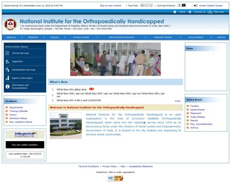 National Institute for the Orthopaedically Handicapped (NIOH), Kolkata ...