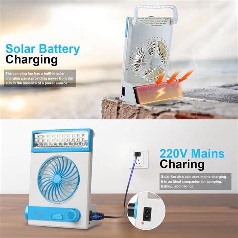 Ansee Solar Fan - 3-in-1 Multi-Function Camping Fan India | Ubuy
