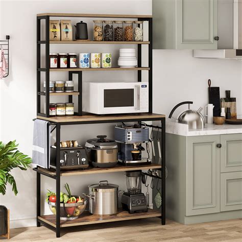 Latitude Run® Tyvell 35.43'' Steel Standard Baker's Rack with Microwave ...