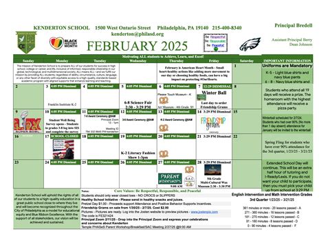 Calendar - Kenderton Elementary