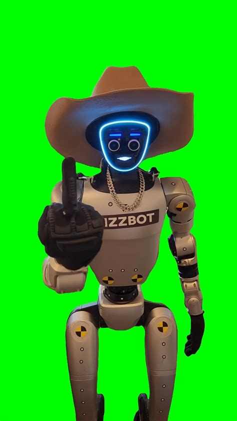 Rizzbot Middle Finger meme (Green Screen) | CreatorSet
