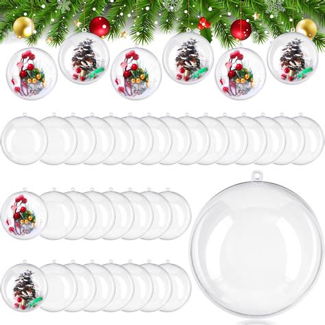 Amazon.com: Wettarn 50 Pcs Large Clear Christmas Ornaments 4 Inch/100 ...