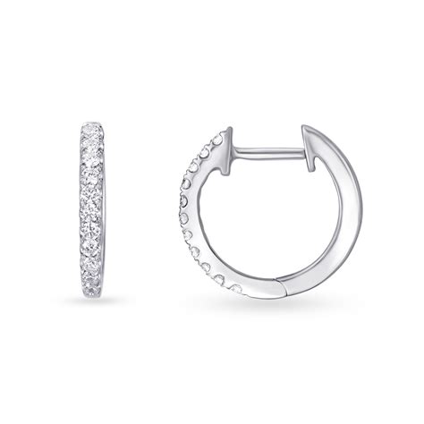 Chic 950 Platinum Studded Hoop Earrings