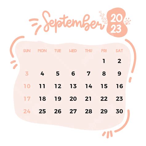 Printable Sept Calender