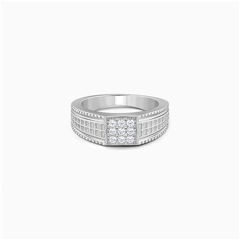 Silver Lustrous Square Ring For Him – GIVA