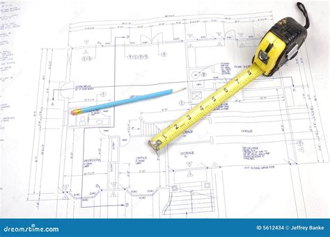 Building Plans and Tape Measure Stock Photo - Image of floor, plans: 5612434