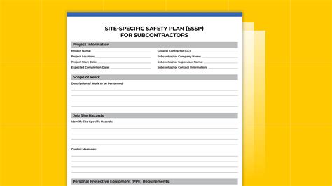 Site-Specific Safety Plan: PDF Template for Subcontractors