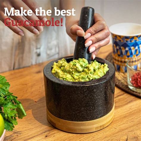 Holiday Discount Heavy Duty Mortar And Pestle Set With Bamboo Base, 100 ...