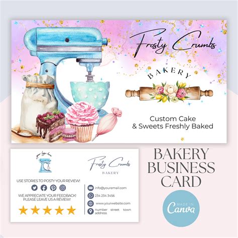 Business Cards for Bakery 的图像结果