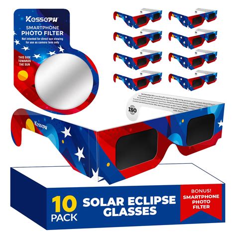 Solar Eclipse Glasses AAS Approved 2024, (10 Pack) CE and ISO Certified ...