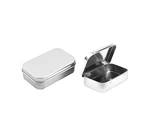 Cafe Cubano Rectangular Empty Hinged Tin Box Containers With Solid ...